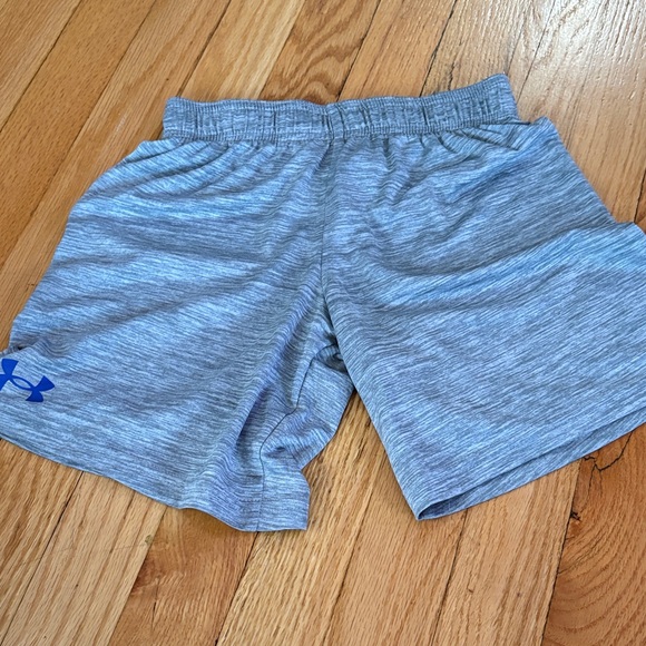 Under Armour Kids Gray Shorts with Blue Logo - Picture 1 of 1